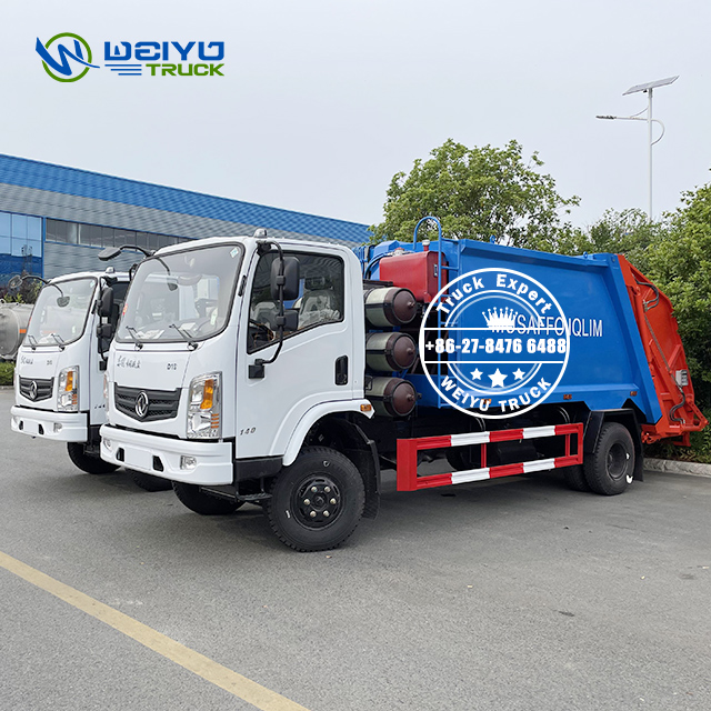 Dongdeng 4x2 CNG Engine 6 CBM Commercial Sanitation Garbage Compactor Truck