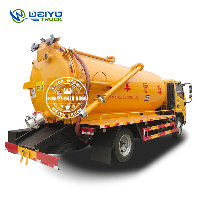 Dongfeng 4x2 8000L High Pressure Sewer Cleaning Fecal Suction Truck