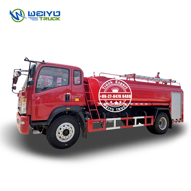 Sinotruk HOWO 6 Wheels 8 CBM 8000Liters Fire Water Sprinkler Truck 