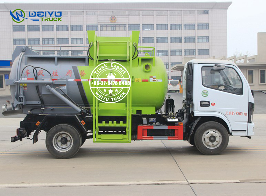 5Cbm Dongfeng 4x2 Kitchen Garbage Collection Truck Waste Water Junk Food Management Truck (1)