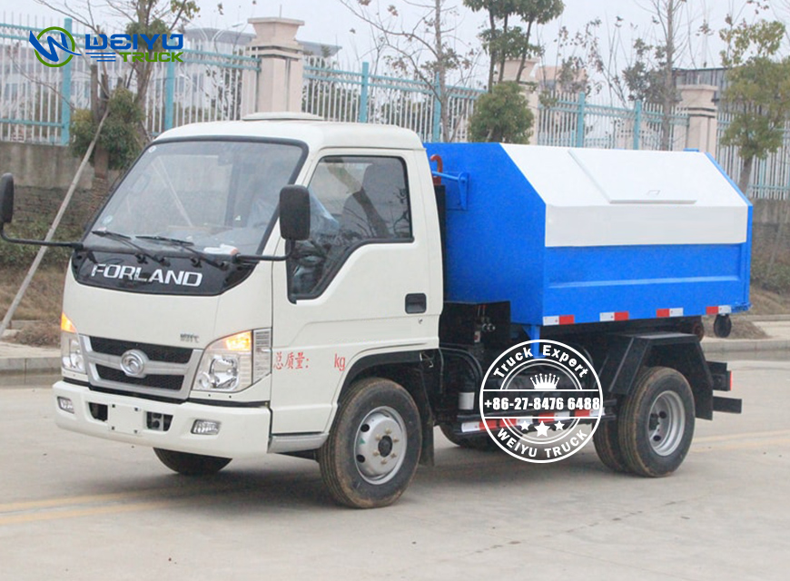4 Cbm Foton Mini Hook Lifting Garbage Truck Docking Type Waste Trash Collection Truck (4)