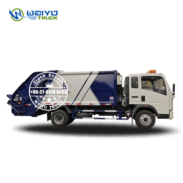 HOWO 8CBM Compactor Garbage Truck Mobile Waste Trash bins Export To Seychelles 