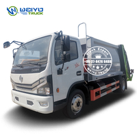 Mini Capacity Dongfeng 3000liters Gallons Hydraulic Type Compressed Garbage Truck 